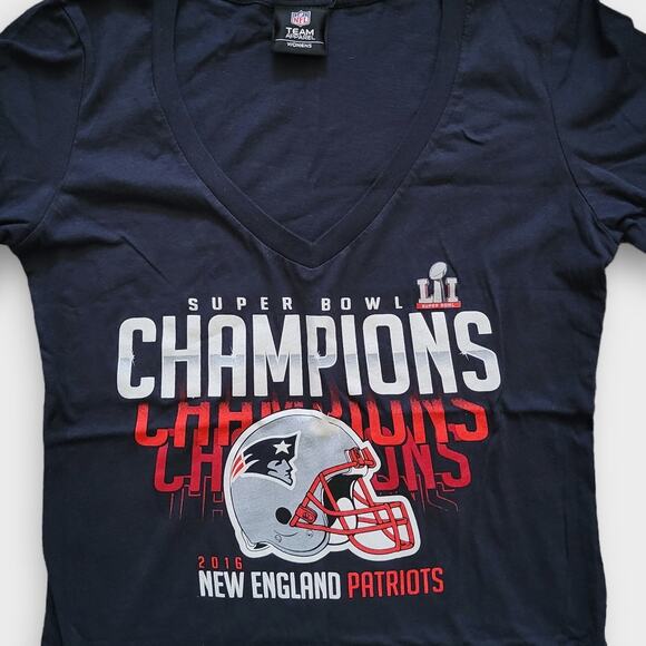 NFL Team 2016 Superbowl Champions New England Patriots T-Shirt Navy Women Sz S - Picture 1 of 5
